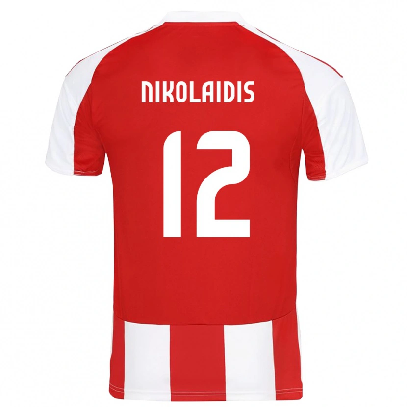 Danxen Niño Camiseta Georgios Nikolaidis #12 Rojo Blanco 1ª Equipación 2025/26 La Camisa México