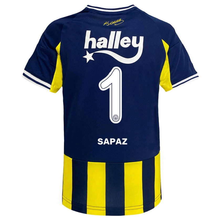 Danxen Niño Camiseta Kuzey Sapaz #1 Amarillo Marino Blanco 1ª Equipación 2025/26 La Camisa México