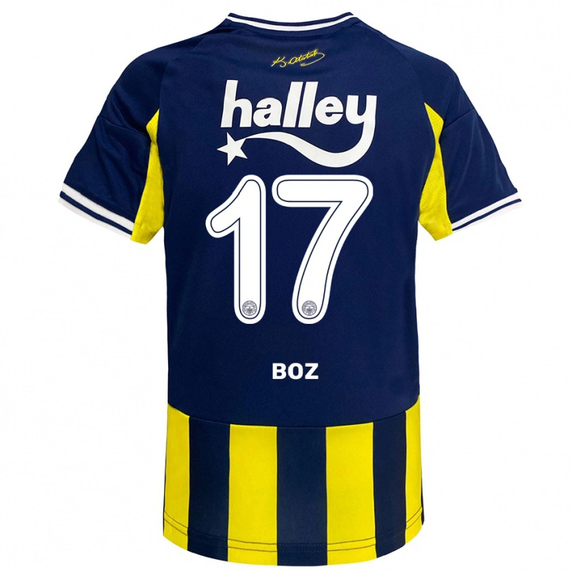Danxen Niño Camiseta Yasir Boz #17 Amarillo Marino Blanco 1ª Equipación 2025/26 La Camisa México