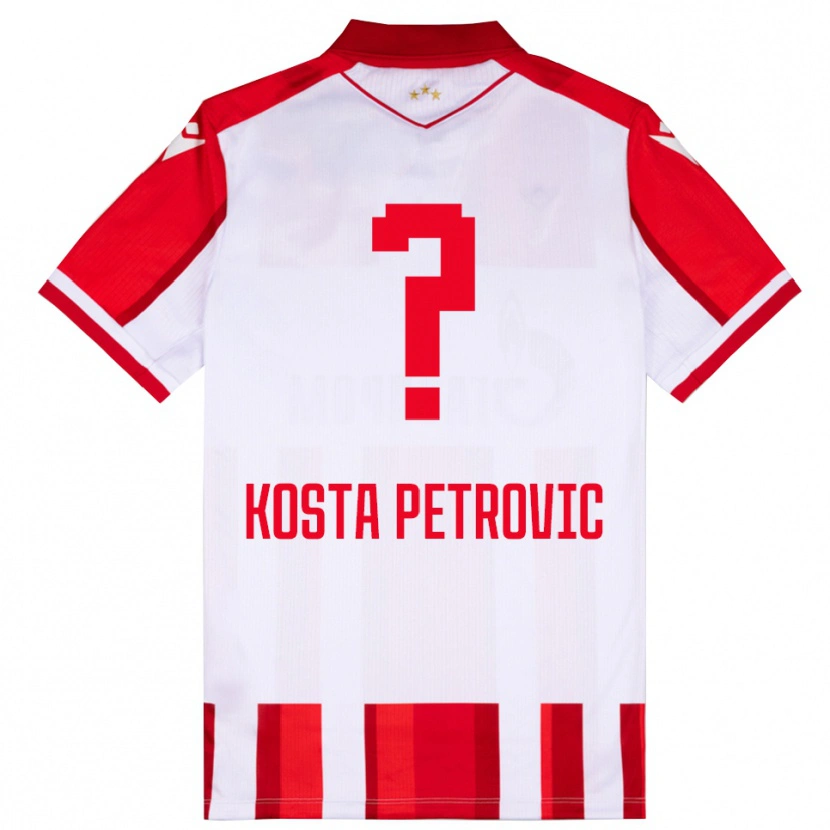 Danxen Niño Camiseta Kosta Petrovic #0 Rojo Blanco 1ª Equipación 2025/26 La Camisa México