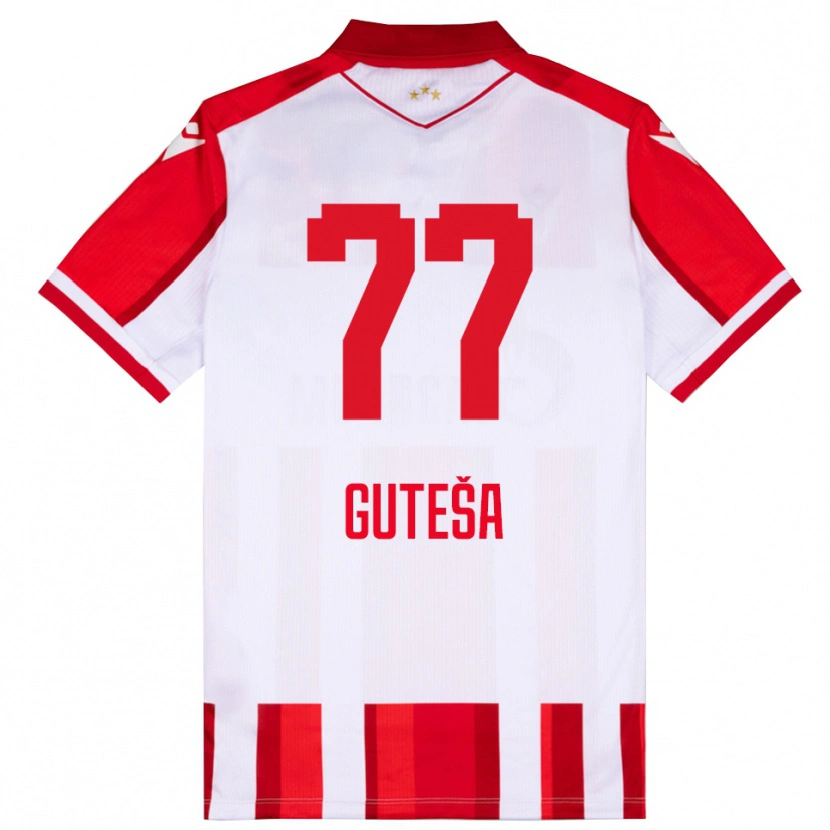Danxen Niño Camiseta Ivan Guteša #77 Rojo Blanco 1ª Equipación 2025/26 La Camisa México