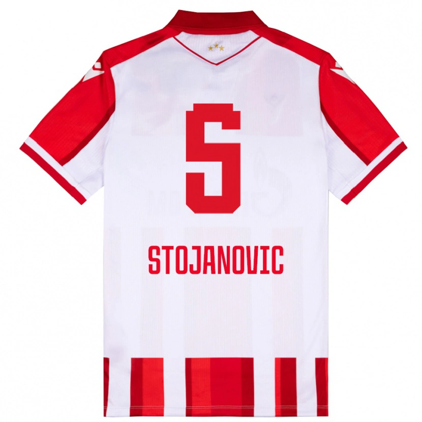 Danxen Niño Camiseta Viktor Stojanovic #5 Rojo Blanco 1ª Equipación 2025/26 La Camisa México