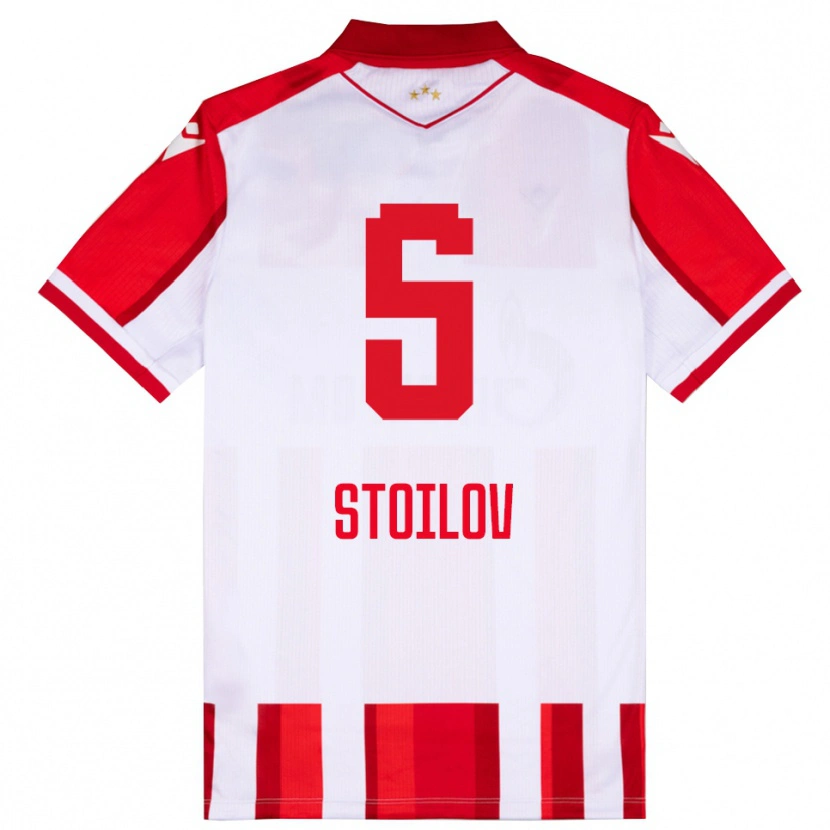 Danxen Niño Camiseta Riste Stoilov #5 Rojo Blanco 1ª Equipación 2025/26 La Camisa México