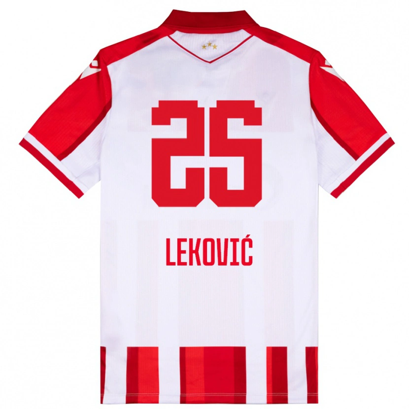 Danxen Niño Camiseta Stefan Leković #25 Rojo Blanco 1ª Equipación 2025/26 La Camisa México