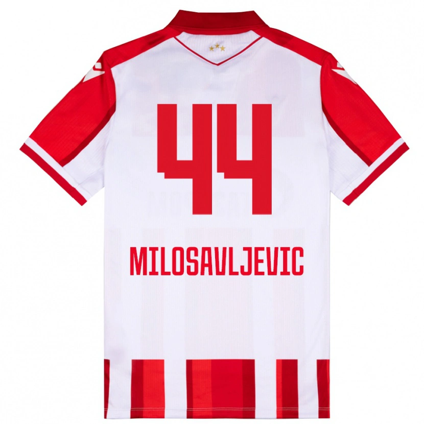 Danxen Niño Camiseta Veljko Milosavljevic #44 Rojo Blanco 1ª Equipación 2025/26 La Camisa México