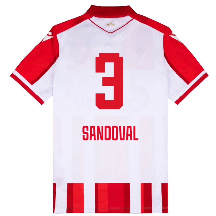 Danxen Niño Camiseta Keimer Sandoval #3 Rojo Blanco 1ª Equipación 2025/26 La Camisa México