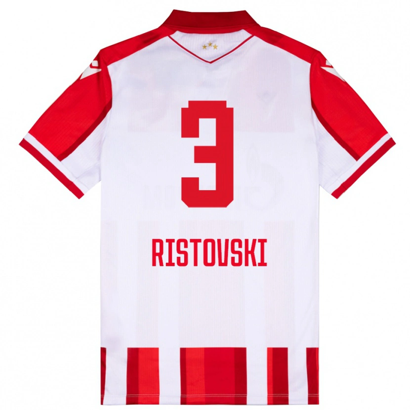 Danxen Niño Camiseta Gorazd Ristovski #3 Rojo Blanco 1ª Equipación 2025/26 La Camisa México