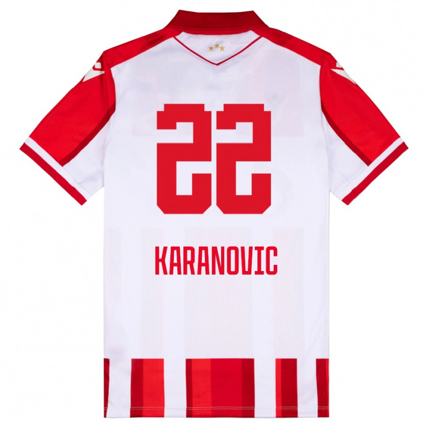 Danxen Niño Camiseta Danilo Karanovic #22 Rojo Blanco 1ª Equipación 2025/26 La Camisa México