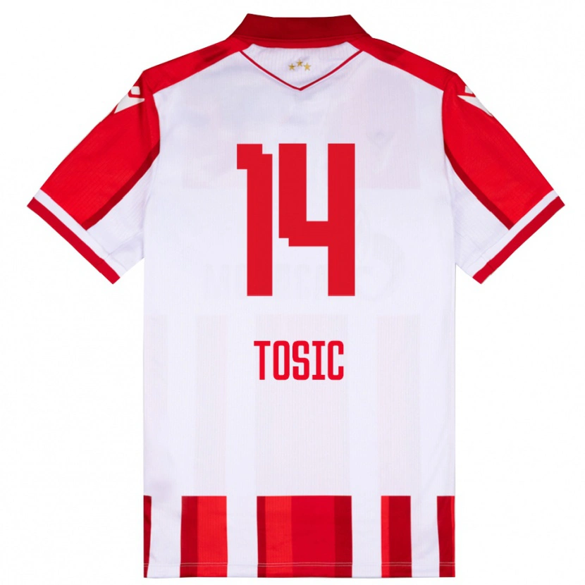 Danxen Niño Camiseta Davorin Tosic #14 Rojo Blanco 1ª Equipación 2025/26 La Camisa México