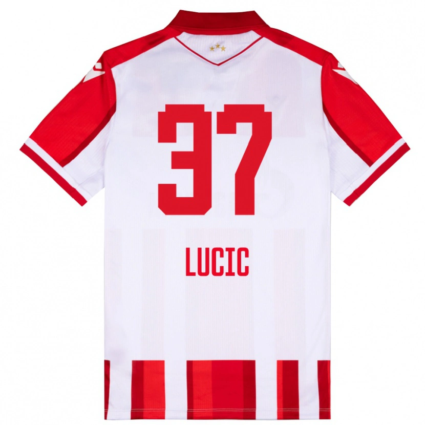 Danxen Niño Camiseta Vladimir Lucic #37 Rojo Blanco 1ª Equipación 2025/26 La Camisa México