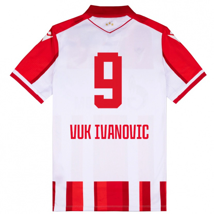Danxen Niño Camiseta Vuk Ivanovic #9 Rojo Blanco 1ª Equipación 2025/26 La Camisa México