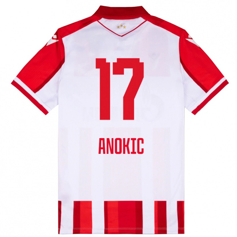 Danxen Niño Camiseta Dragan Anokic #17 Rojo Blanco 1ª Equipación 2025/26 La Camisa México
