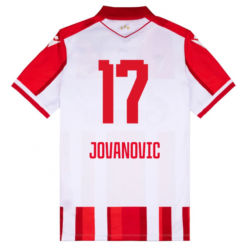 Danxen Niño Camiseta Dusan Jovanovic #17 Rojo Blanco 1ª Equipación 2025/26 La Camisa México