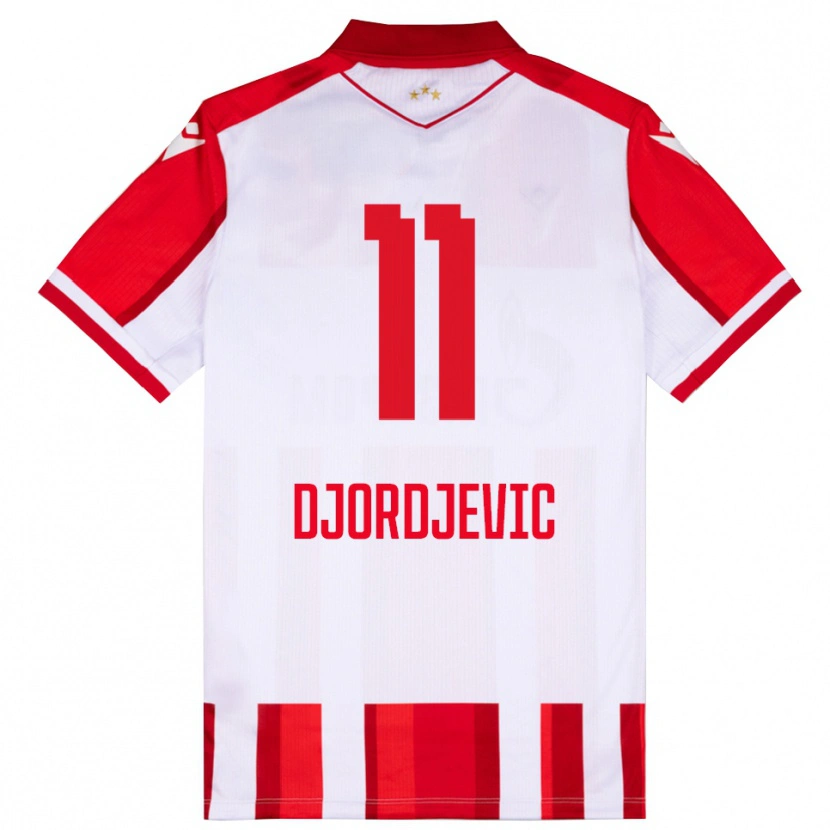 Danxen Niño Camiseta Uros Djordjevic #11 Rojo Blanco 1ª Equipación 2025/26 La Camisa México