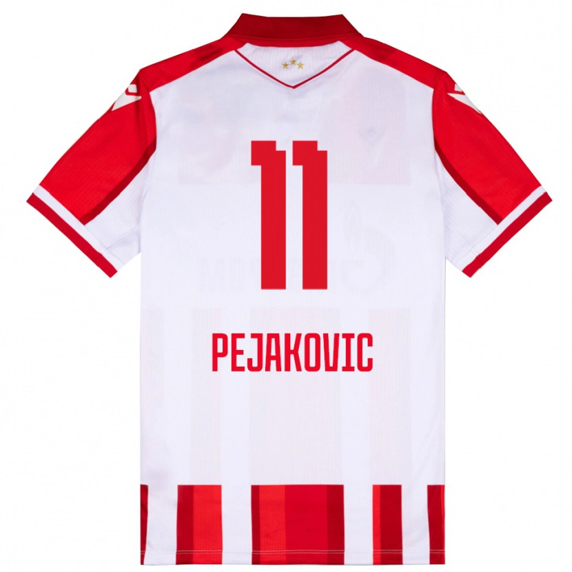 Danxen Niño Camiseta Andrija Pejakovic #11 Rojo Blanco 1ª Equipación 2025/26 La Camisa México