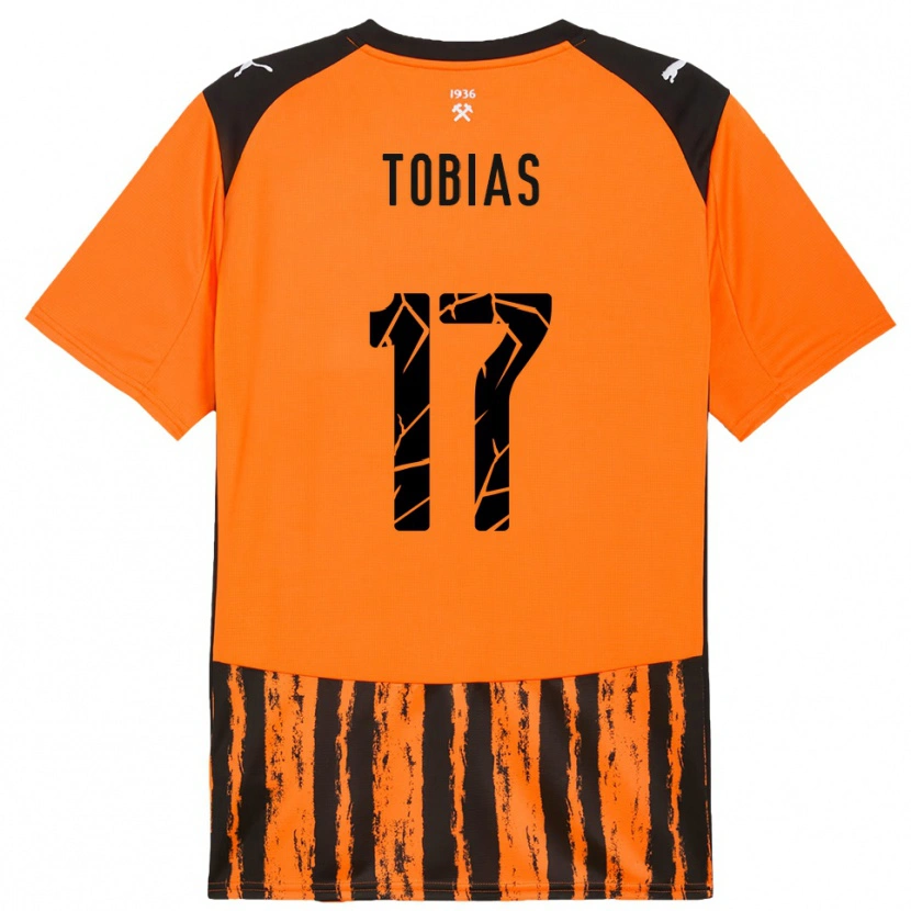 Danxen Niño Camiseta Vinícius Tobias #17 Naranja Negro 1ª Equipación 2025/26 La Camisa México