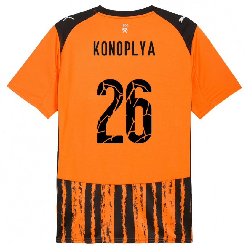 Danxen Niño Camiseta Yukhym Konoplya #26 Naranja Negro 1ª Equipación 2025/26 La Camisa México