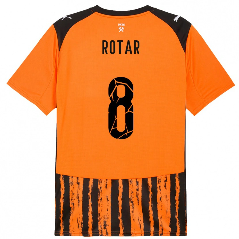 Danxen Niño Camiseta Kyryl Rotar #8 Naranja Negro 1ª Equipación 2025/26 La Camisa México