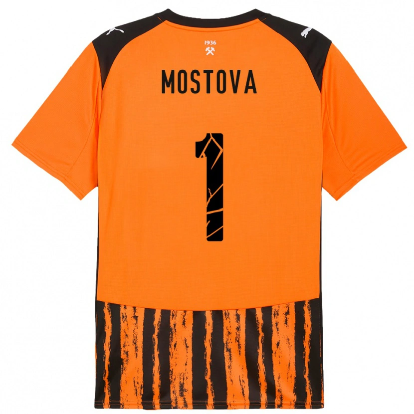 Danxen Niño Camiseta Inha Mostova #1 Naranja Negro 1ª Equipación 2025/26 La Camisa México