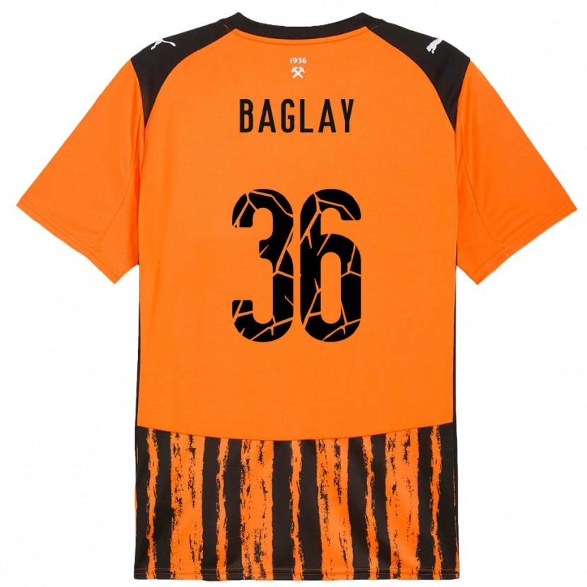 Danxen Niño Camiseta Rostyslav Baglay #36 Naranja Negro 1ª Equipación 2025/26 La Camisa México