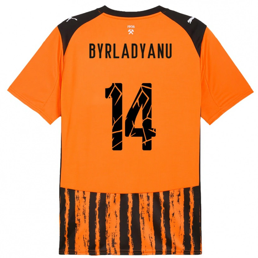 Danxen Niño Camiseta Ilya Byrladyanu #14 Naranja Negro 1ª Equipación 2025/26 La Camisa México