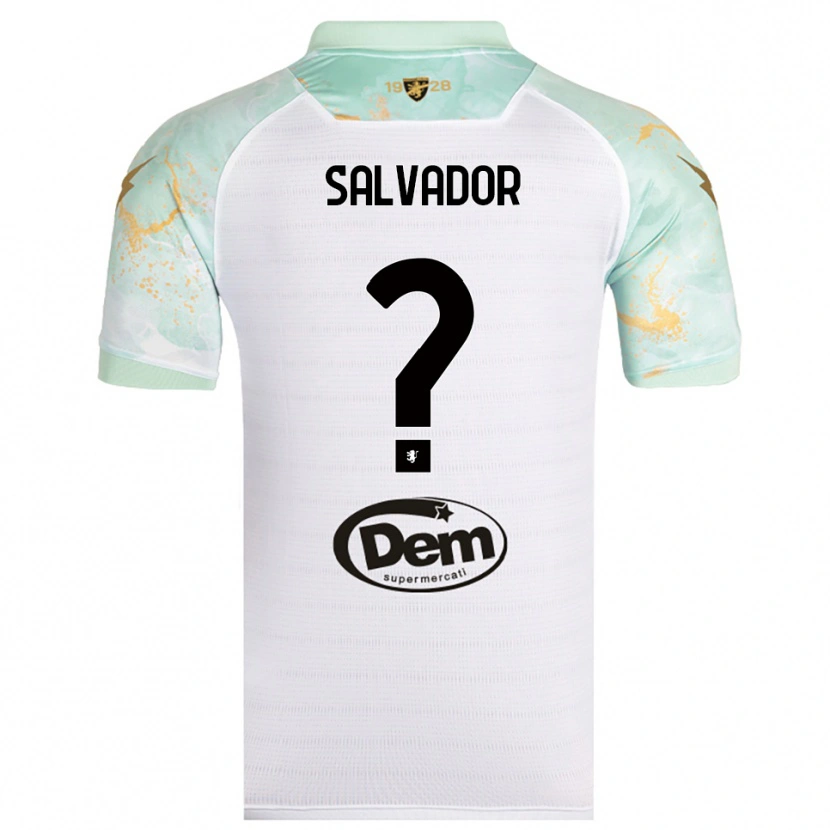 Danxen Niño Camiseta Edoardo Salvador #0 Blanco Negro 2ª Equipación 2025/26 La Camisa México