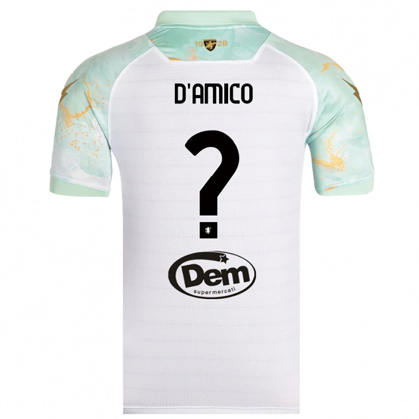 Danxen Niño Camiseta Cristiano D'amico #0 Blanco Negro 2ª Equipación 2025/26 La Camisa México