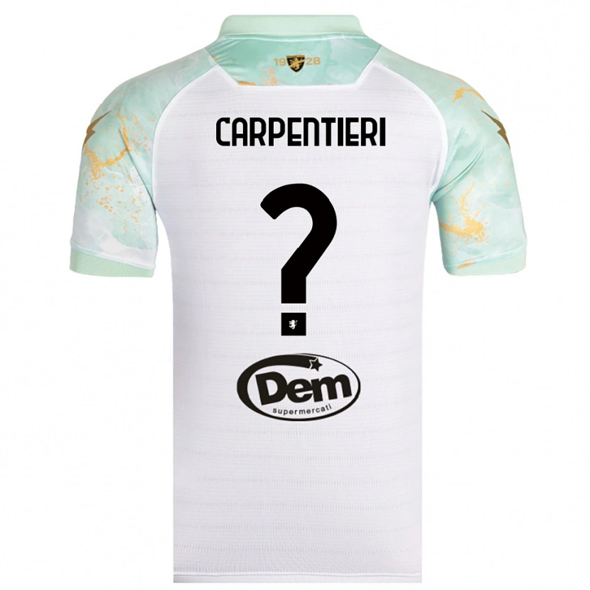 Danxen Niño Camiseta Christian Carpentieri #0 Blanco Negro 2ª Equipación 2025/26 La Camisa México