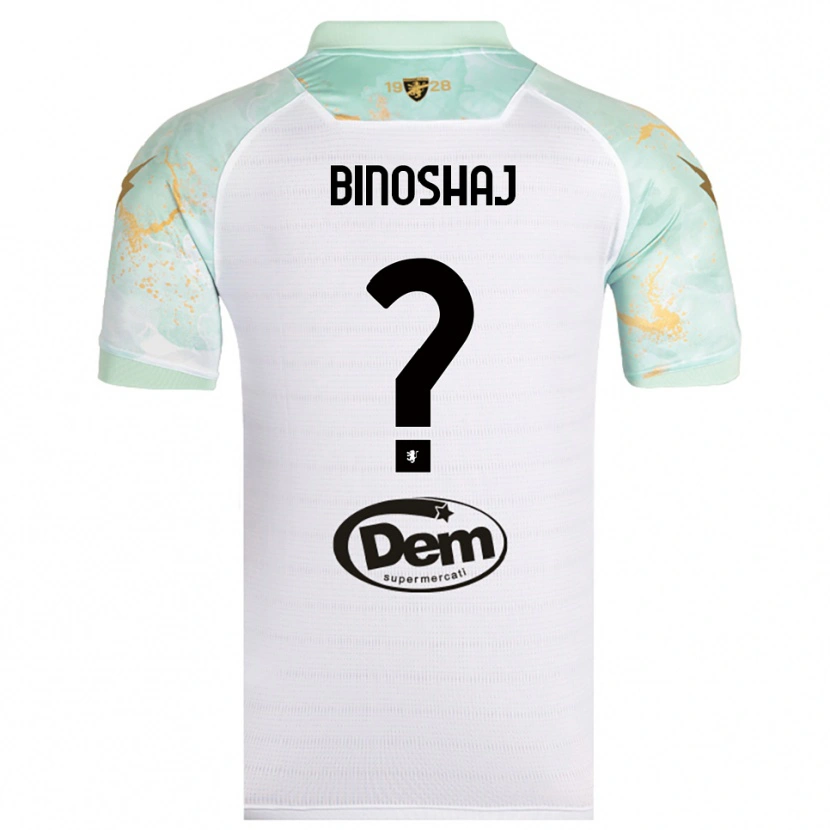 Danxen Niño Camiseta Samuele Binoshaj #0 Blanco Negro 2ª Equipación 2025/26 La Camisa México