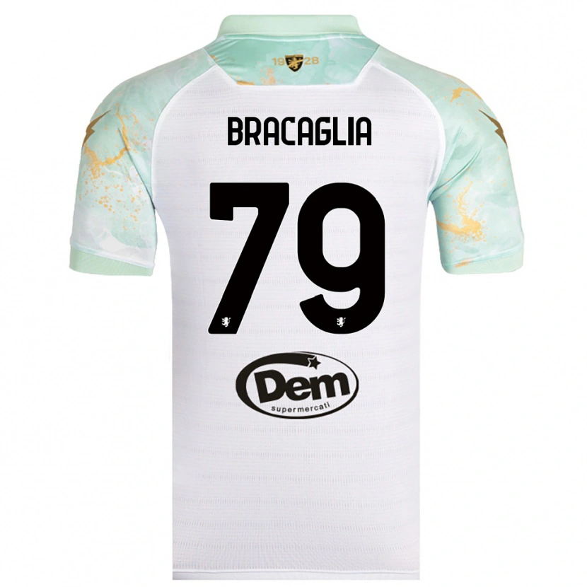 Danxen Niño Camiseta Gabriele Bracaglia #79 Blanco Negro 2ª Equipación 2025/26 La Camisa México