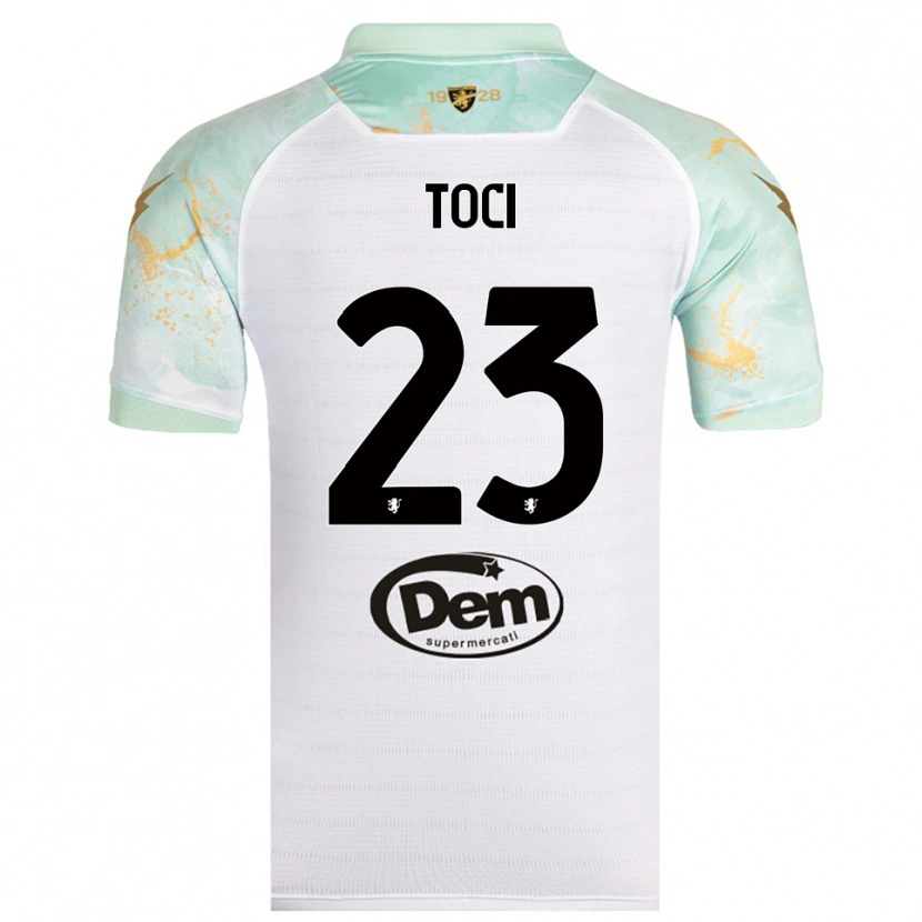Danxen Niño Camiseta Matteo Toci #23 Blanco Negro 2ª Equipación 2025/26 La Camisa México