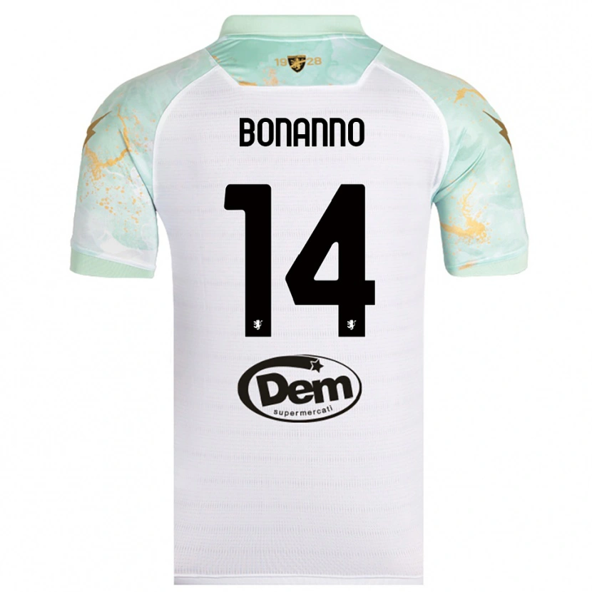Danxen Niño Camiseta Giuseppe Bonanno #14 Blanco Negro 2ª Equipación 2025/26 La Camisa México