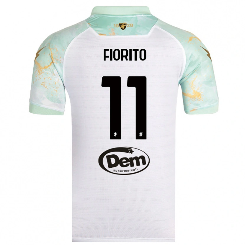 Danxen Niño Camiseta Loris Fiorito #11 Blanco Negro 2ª Equipación 2025/26 La Camisa México