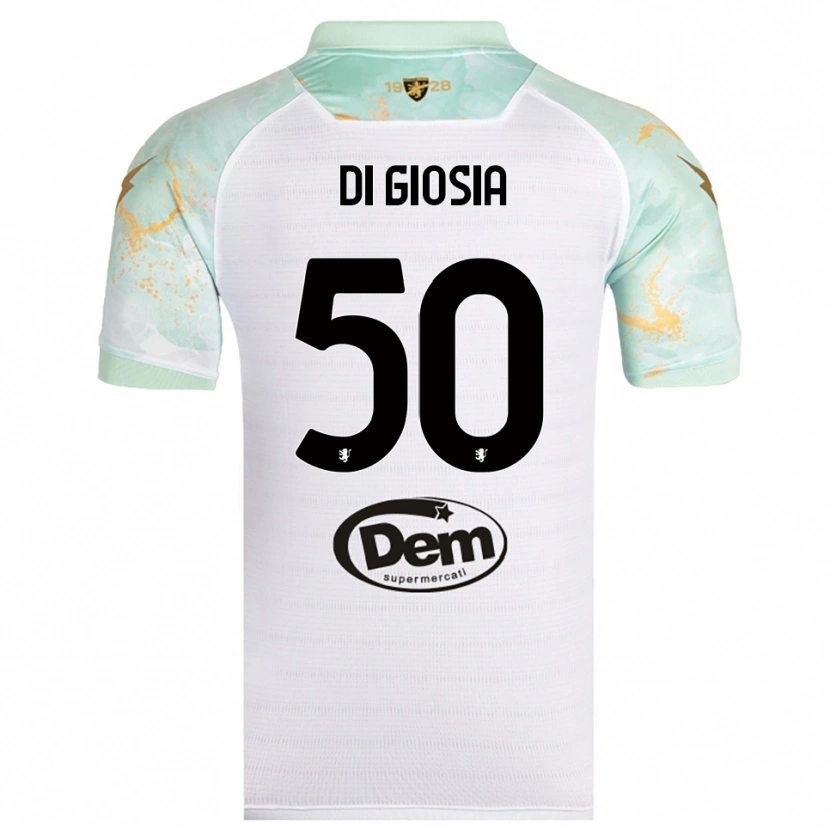 Danxen Niño Camiseta Jacopo Di Giosia #50 Blanco Negro 2ª Equipación 2025/26 La Camisa México