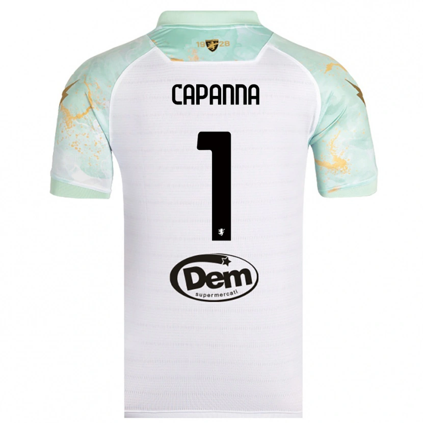 Danxen Niño Camiseta Tommaso Capanna #1 Blanco Negro 2ª Equipación 2025/26 La Camisa México