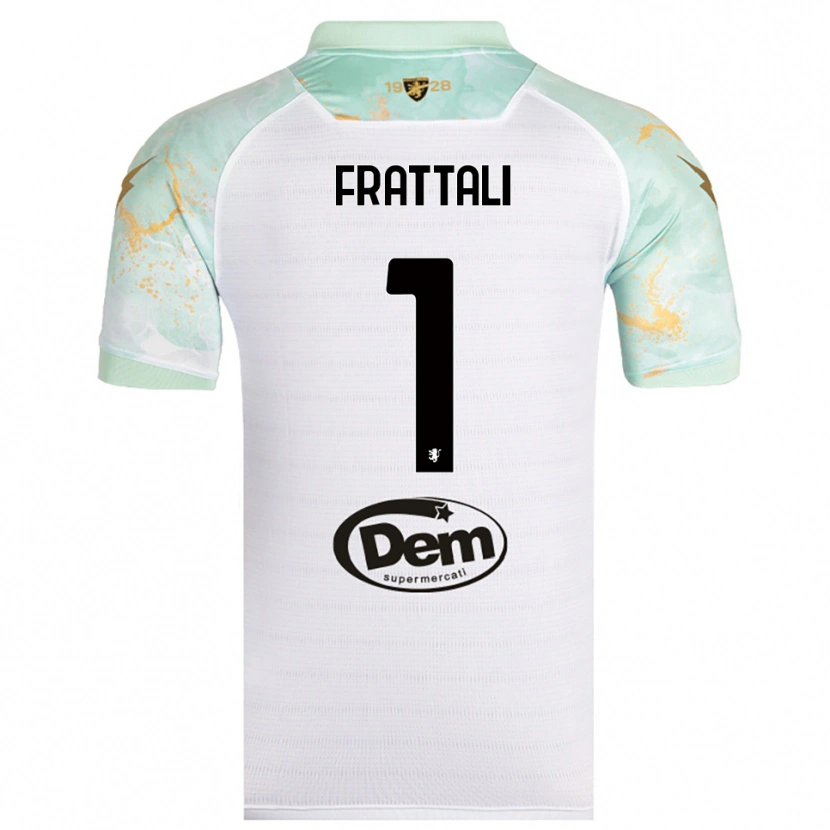 Danxen Niño Camiseta Pierluigi Frattali #1 Blanco Negro 2ª Equipación 2025/26 La Camisa México