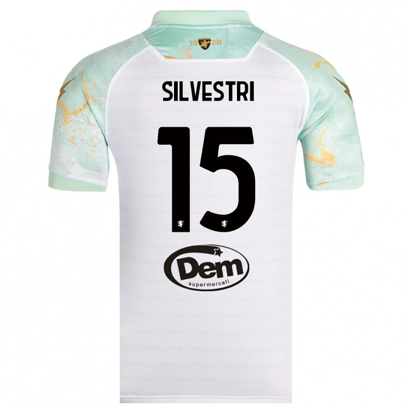 Danxen Niño Camiseta Manuel Silvestri #15 Blanco Negro 2ª Equipación 2025/26 La Camisa México