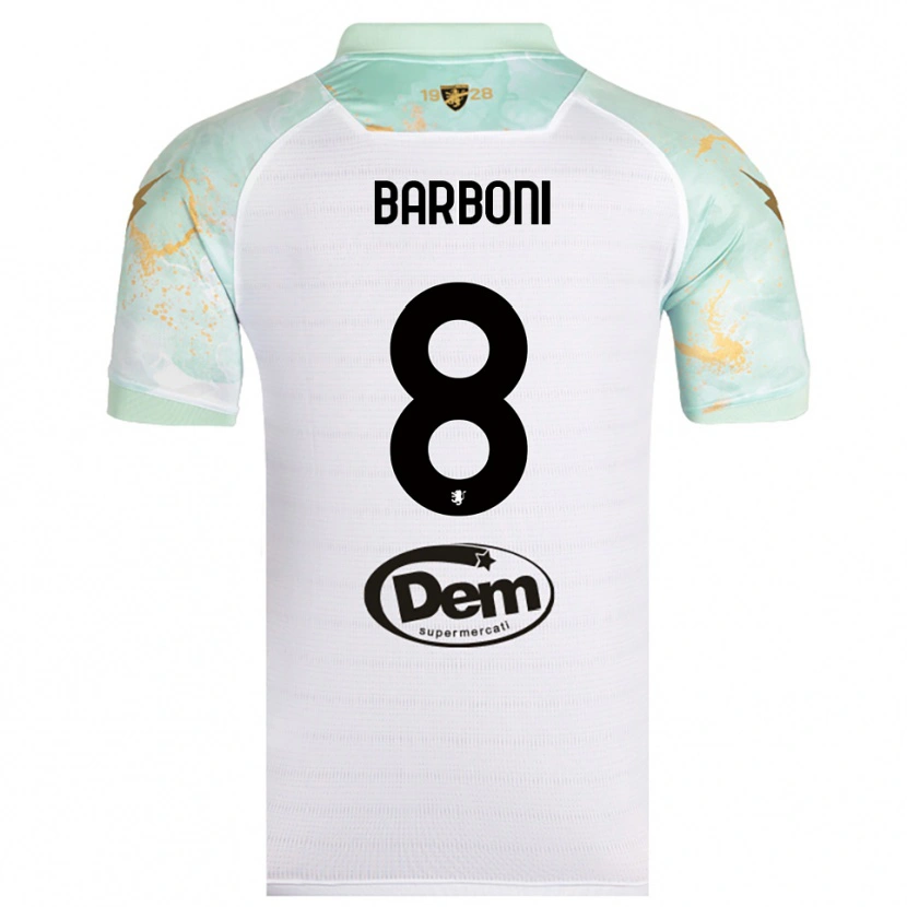 Danxen Niño Camiseta David Barboni #8 Blanco Negro 2ª Equipación 2025/26 La Camisa México