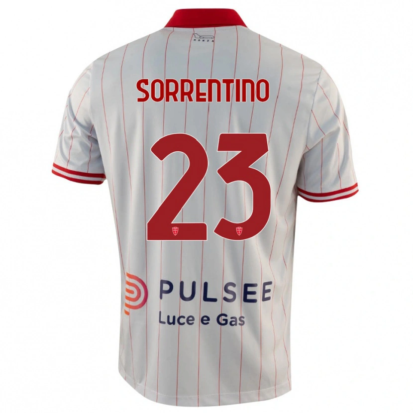 Danxen Niño Camiseta Alessandro Sorrentino #23 Blanco Rojo Azul 2ª Equipación 2025/26 La Camisa México