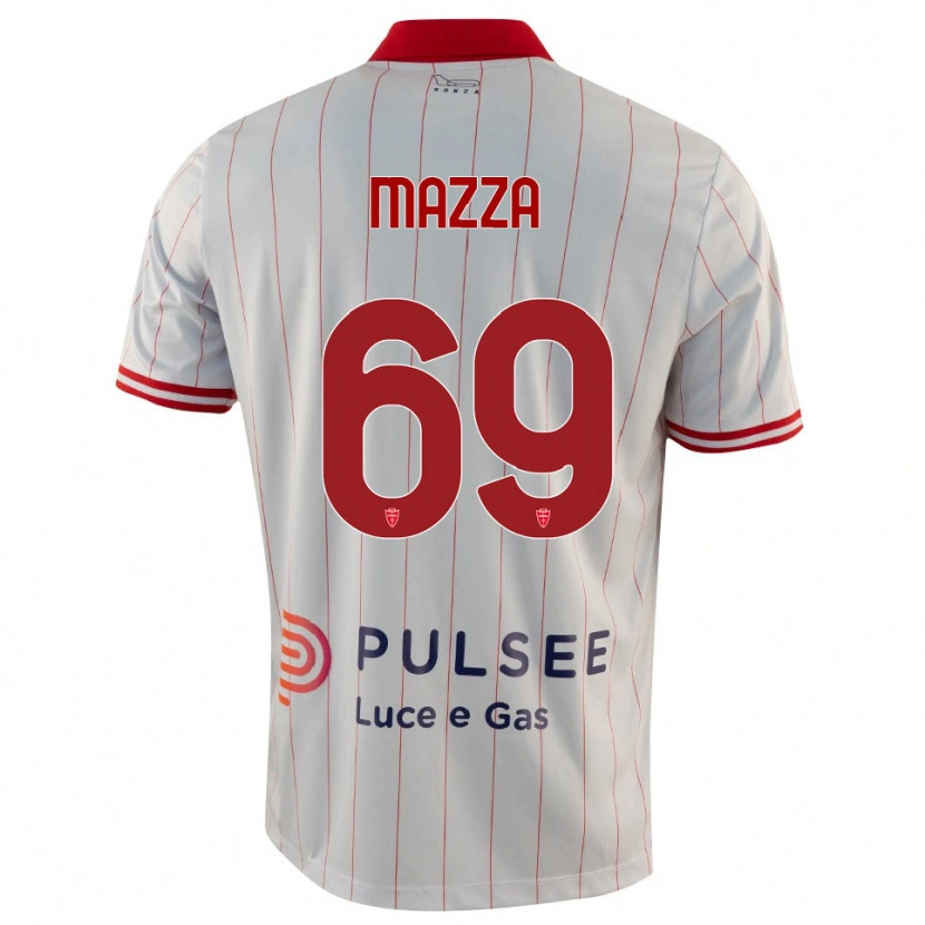 Danxen Niño Camiseta Andrea Mazza #69 Blanco Rojo Azul 2ª Equipación 2025/26 La Camisa México