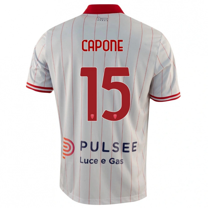 Danxen Niño Camiseta Edoardo Capone #15 Blanco Rojo Azul 2ª Equipación 2025/26 La Camisa México