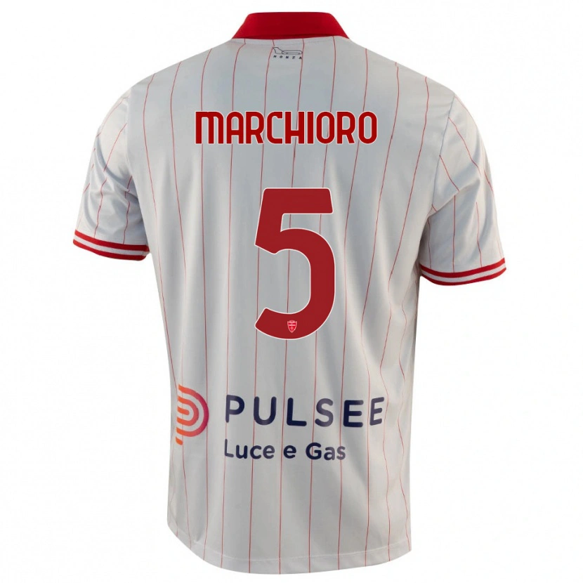 Danxen Niño Camiseta Lorenzo Marchioro #5 Blanco Rojo Azul 2ª Equipación 2025/26 La Camisa México