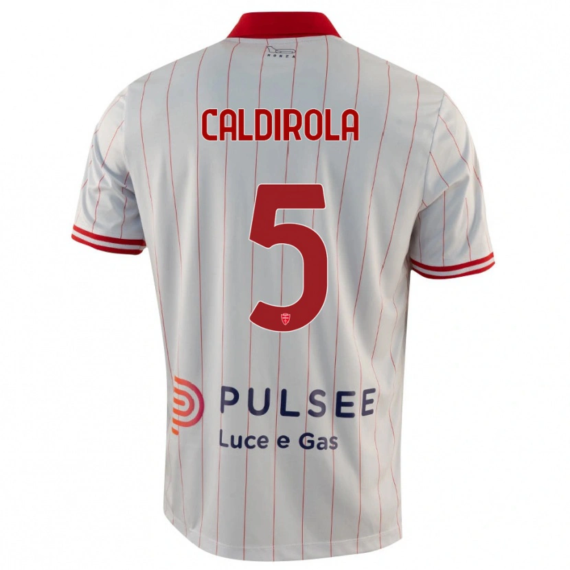 Danxen Niño Camiseta Luca Caldirola #5 Blanco Rojo Azul 2ª Equipación 2025/26 La Camisa México