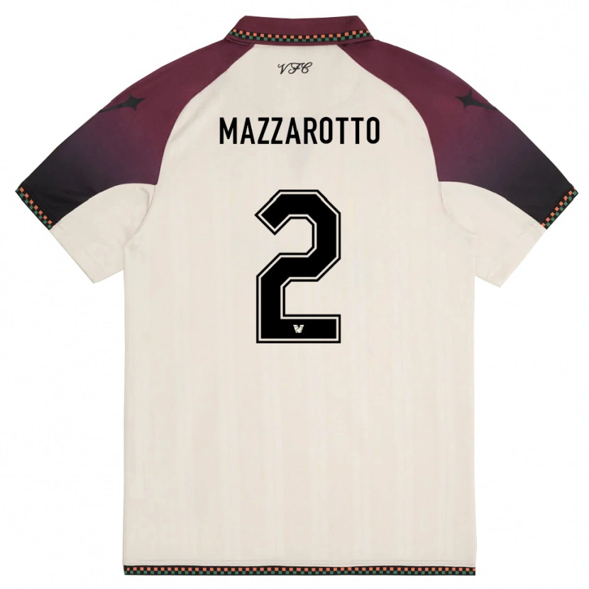 Danxen Niño Camiseta Jacopo Mazzarotto #2 Crema Borgoña 2ª Equipación 2025/26 La Camisa México