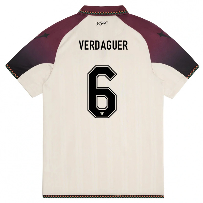 Danxen Niño Camiseta Judith Verdaguer #6 Crema Borgoña 2ª Equipación 2025/26 La Camisa México