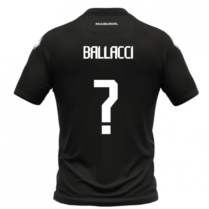 Danxen Niño Camiseta Edoardo Ballacci #0 Negro Blanco 2ª Equipación 2025/26 La Camisa México