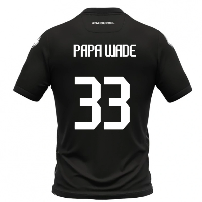 Danxen Niño Camiseta Ibrahima Papa Wade #33 Negro Blanco 2ª Equipación 2025/26 La Camisa México