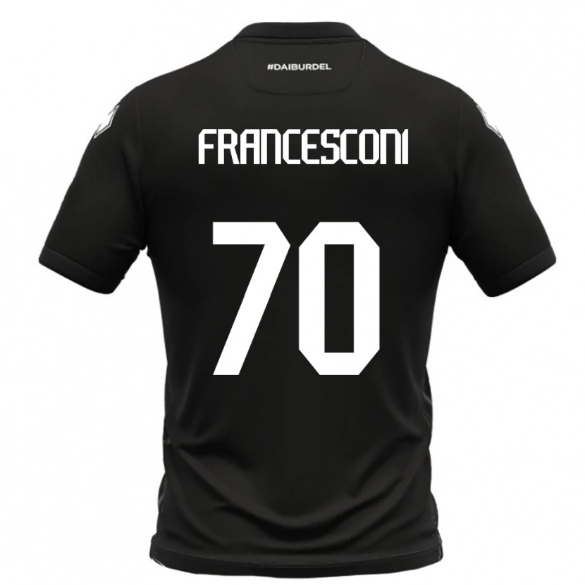 Danxen Niño Camiseta Matteo Francesconi #70 Negro Blanco 2ª Equipación 2025/26 La Camisa México