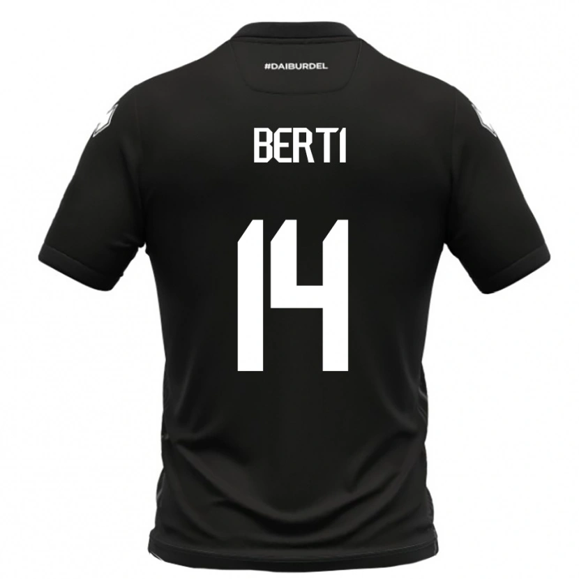 Danxen Niño Camiseta Tommaso Berti #14 Negro Blanco 2ª Equipación 2025/26 La Camisa México