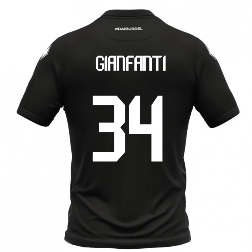 Danxen Niño Camiseta Simone Gianfanti #34 Negro Blanco 2ª Equipación 2025/26 La Camisa México